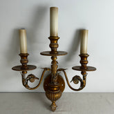 Fine Arts Lamps Wall Sconce, Three Candle Light, Gilt, Ornate